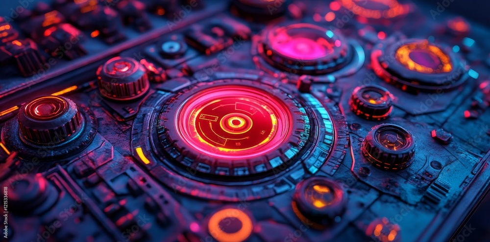 Poster a high-tech urban planning interface, enhanced with robotic elements and advanced ai systems, boasts