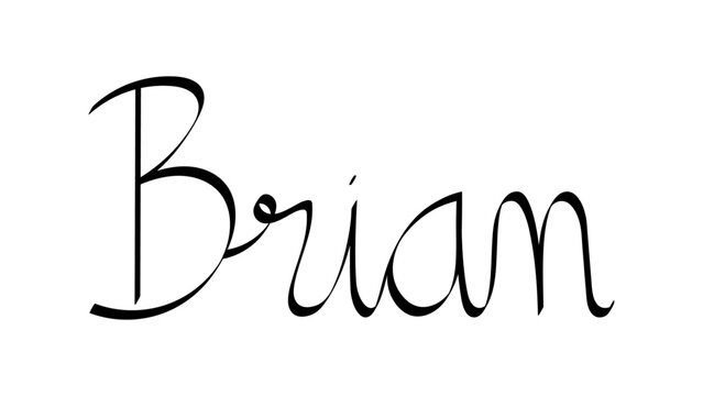 Black handwritten male name "Brian"	
