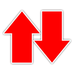 red arrow on white background