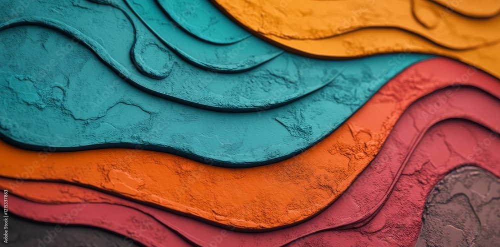 Poster abstract artwork with intricate geometric patterns that intertwine and evolve into complex shapes, d