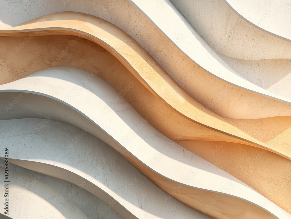 Aufkleber dynamic organic shapes creating a harmonious minimalist design modern architecture visual art indoor