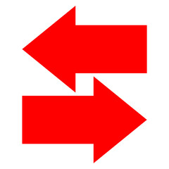 Left and right red arrow icon 