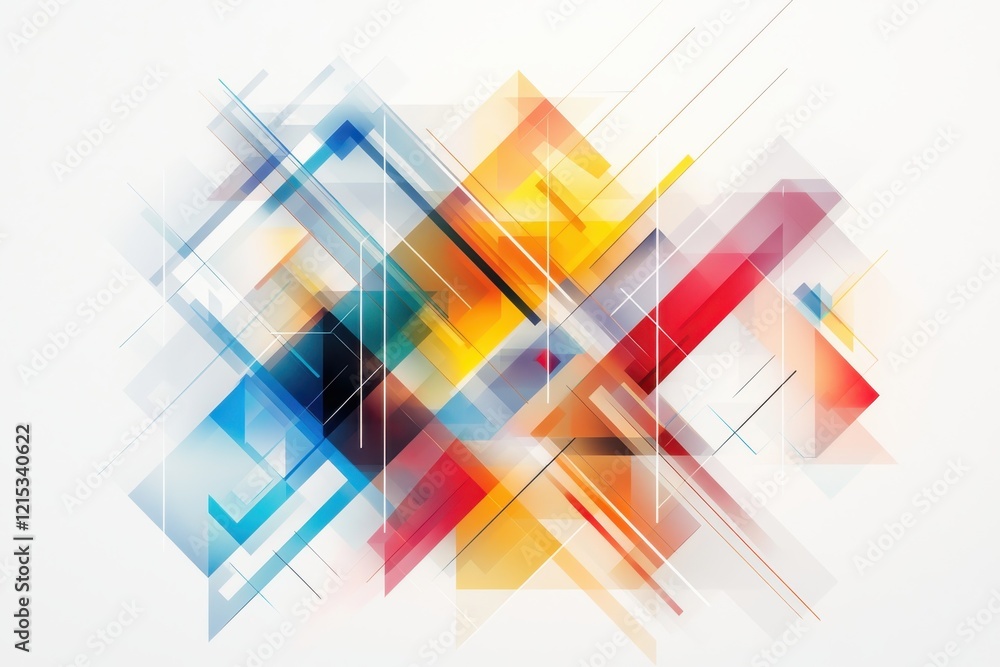 Poster dynamic geometric prism patterns abstract background digital art vibrant colors modern aesthetic dep