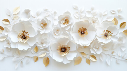 white flowers on a white background