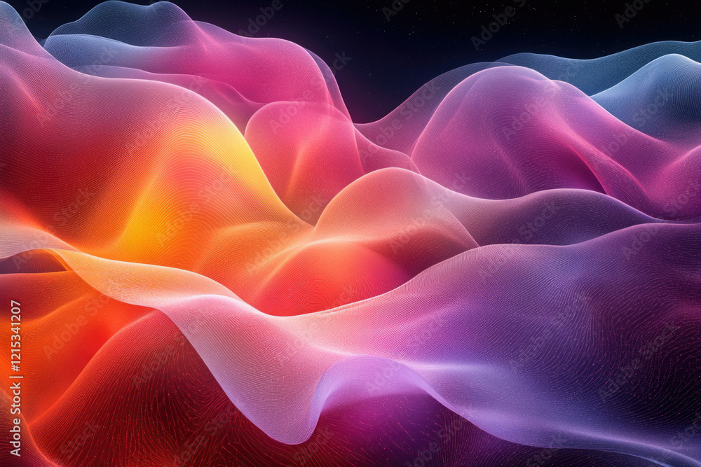Poster Abstract colorful waves flowing smoothly, creating a vibrant and dynamic visual.