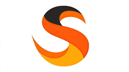 Obraz premium Abstract Orange and Black Letter S Design