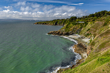 Obraz premium Views while walking along the cliff of Howth Head Dublin North.Howth, Dublin, Ireland