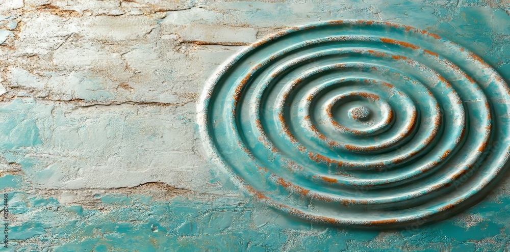 Aufkleber a calm and centered abstract design achieved through a radial gradient that transitions from soft bl