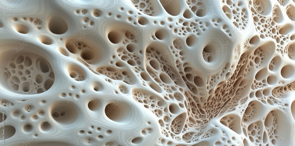 Poster an abstract artwork that employs 3d shapes, dynamic contours, and delicate shading to produce a stri