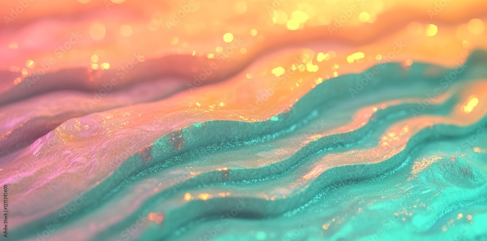 Poster an abstract artwork with smooth gradients that stress gentle and seamless color transitions, blendin