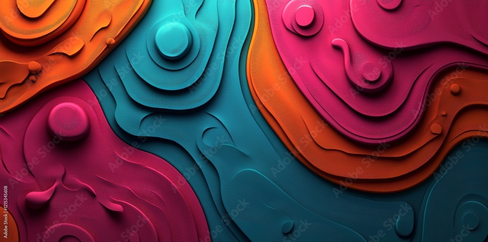 Poster creativity expressed through intricate geometric forms that interlock and develop into detailed shap