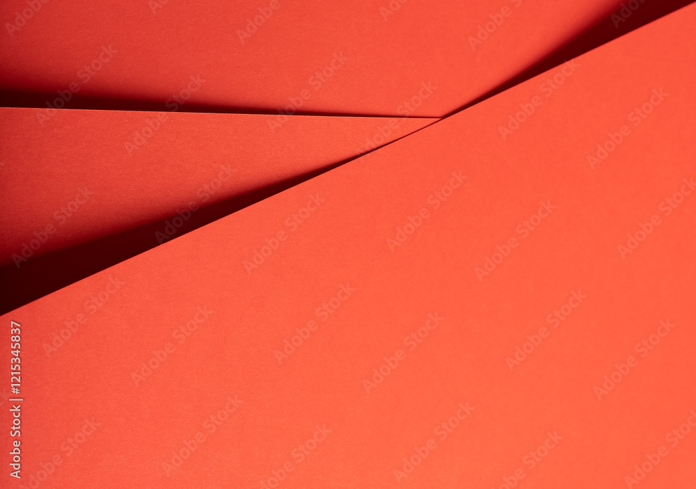 Poster fiesta red and orange paper background with a matte finish and intersecting, smooth layers. vibrant,