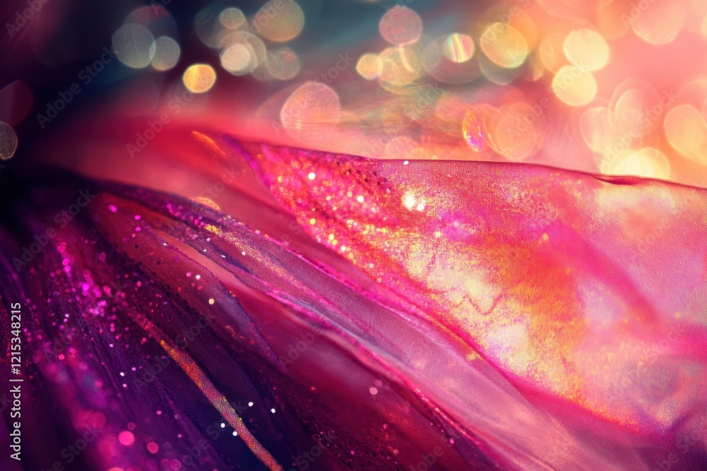 Poster shimmering layers of fabric create a vibrant abstract composition in colorful tones