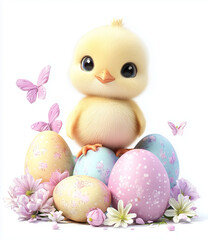 easter eggs and chicken