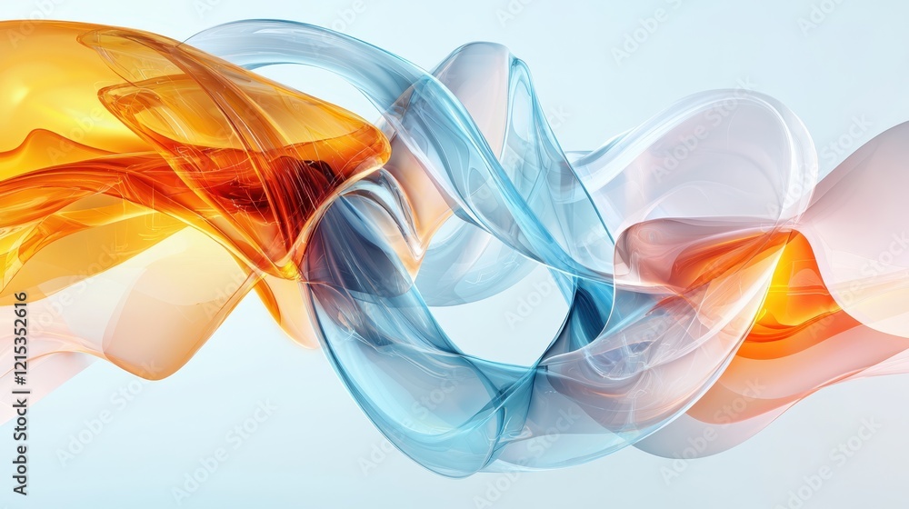Poster dynamic fluid shapes representing digital data flow abstract background graphic design tech environm
