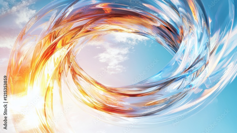 Poster vibrant abstract swirling shapes and gradients digital art colorful environment high-resolution giga