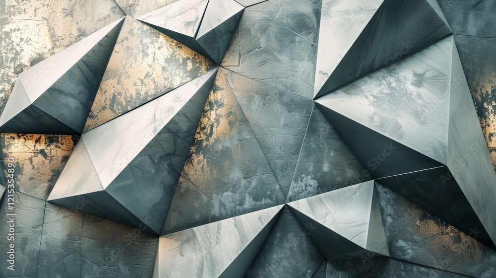 Poster abstract metallic triangular pattern