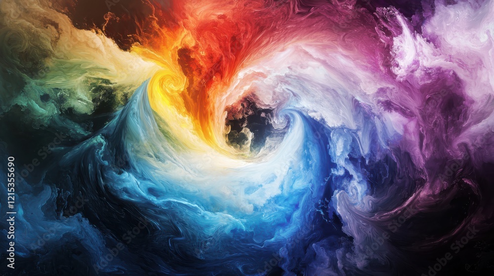 Poster dynamic abstract swirling shapes and vibrant colors in a gigapixel background digital art virtual sp