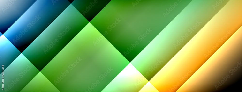 Poster Dynamic shadow lines with gradient colors geometric background