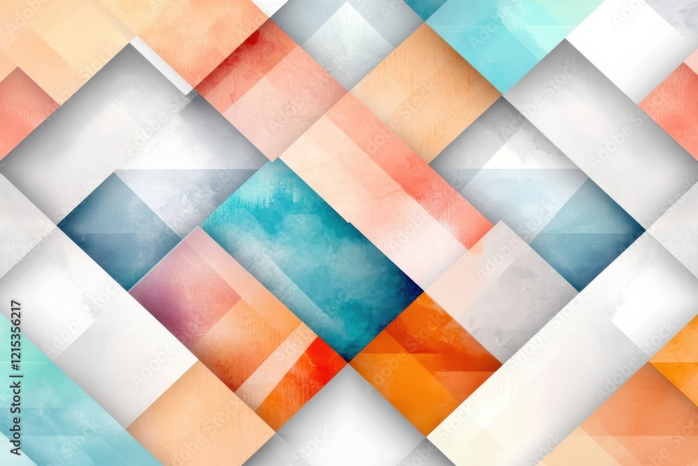 Poster geometric pattern in minimalist style with sharp angles and soft pastels digital art abstract design