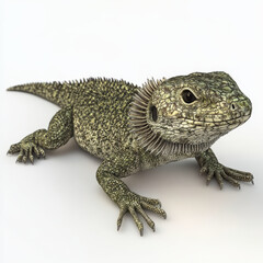 Naklejka premium Frilled Lizard: Detailed 3D Render of a Reptilian Creature.