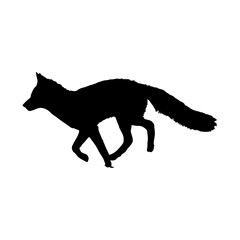 Fox vector illustration. silhouette isolated on a white background.ai