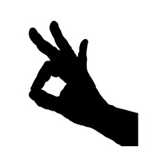 Hand vector illustration. silhouette isolated on a white background.ai