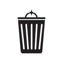 WastBasket Sign flat icon  .Vector  silhouette isolated on a white background.ai