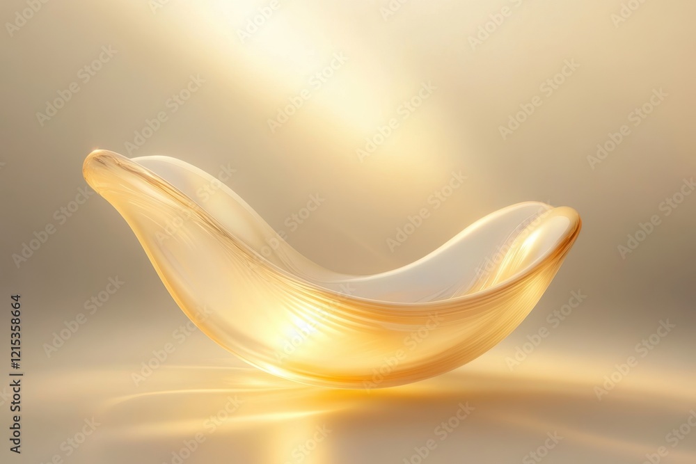 Poster elegant translucent bowl illuminated by soft light on a subtle background