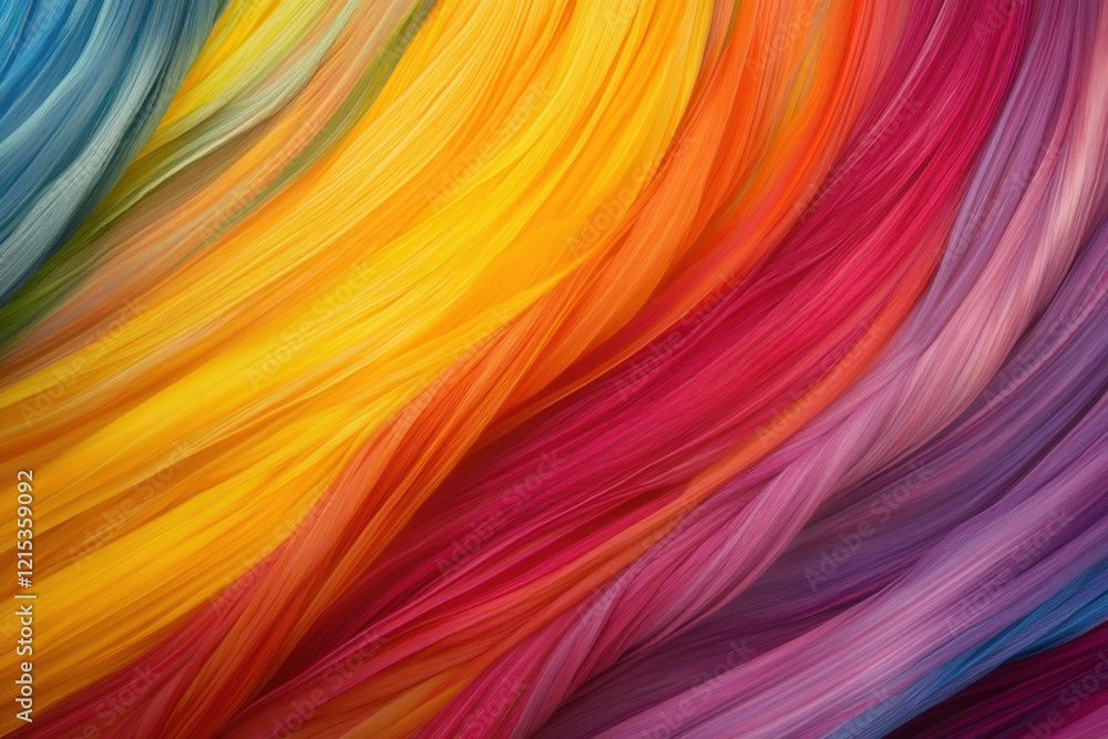 Poster vibrant strands of colorful fibers create a mesmerizing abstract pattern in bright hues