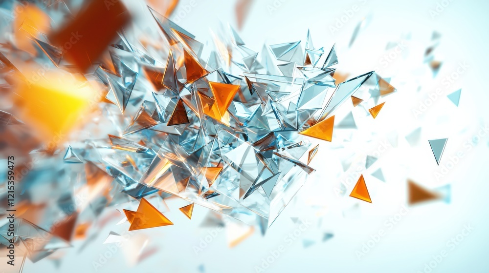 Poster dynamic geometric prism artwork abstract art studio digital illustration modern environment close-up