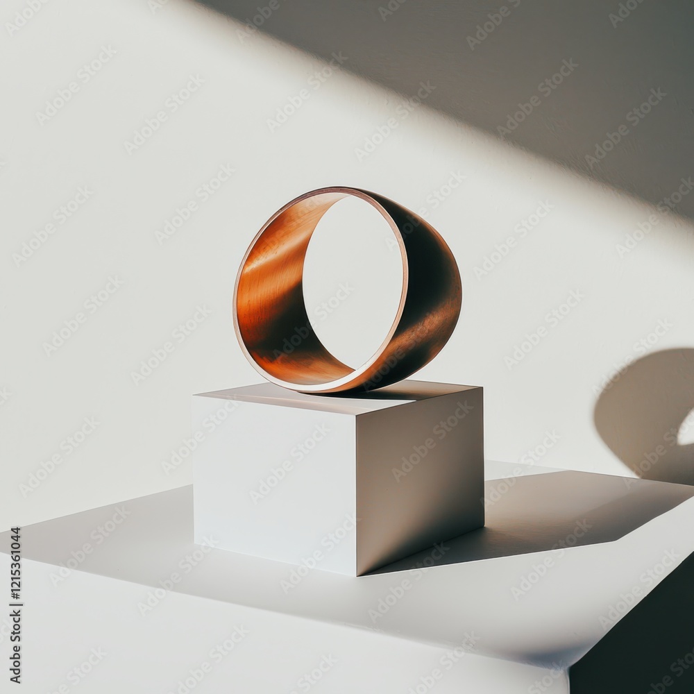 Poster minimalist abstract shape design with shadow effects light background digital art simple aesthetic a