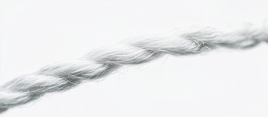 Fototapeta premium White rope detail, studio shot, bright background, texture