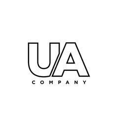 Letter U and A, UA logo design template. Minimal monogram initial based logotype.