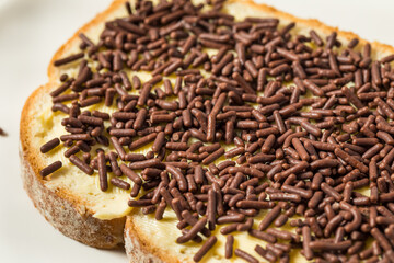 Homemade Dutch Hagelslag Toast with Butter