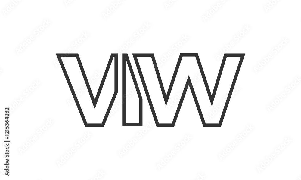 Poster viw logo design template with strong and modern bold text. initial based vector logotype featuring s