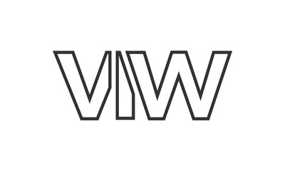 VIW logo design template with strong and modern bold text. Initial based vector logotype featuring simple and minimal typography. Trendy company identity.
