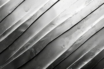 Abstract grayscale image featuring diagonal, textured stripes with varying shades of gray.