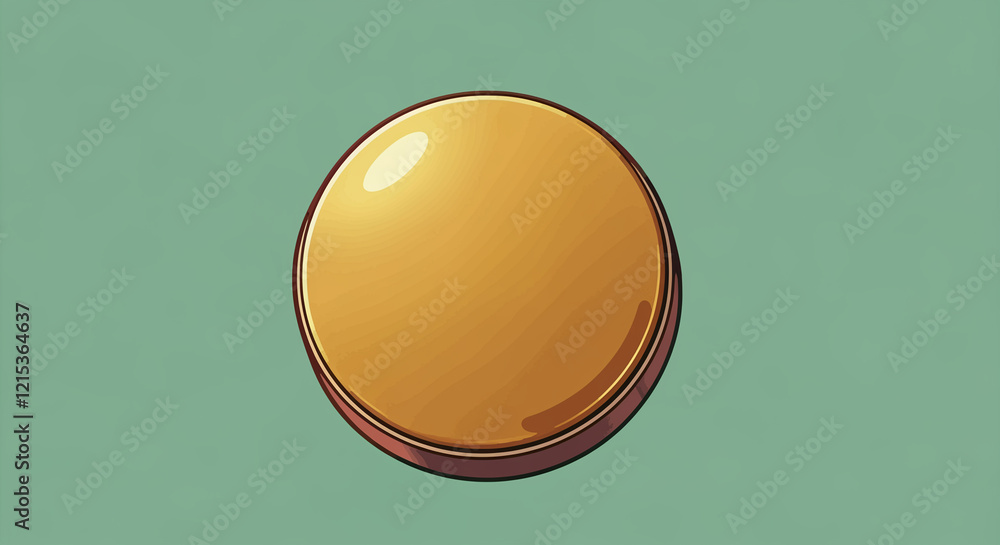 Poster button graphic design gold button flat style simple design