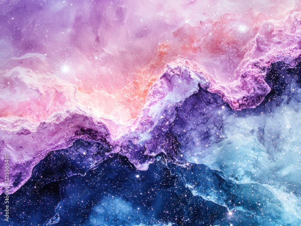 Poster cosmic nebula art digital creation gradient texture space gigapixel view vibrant visuals
