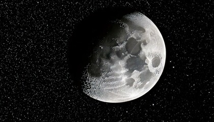 Naklejka premium half moon isolated in black universe