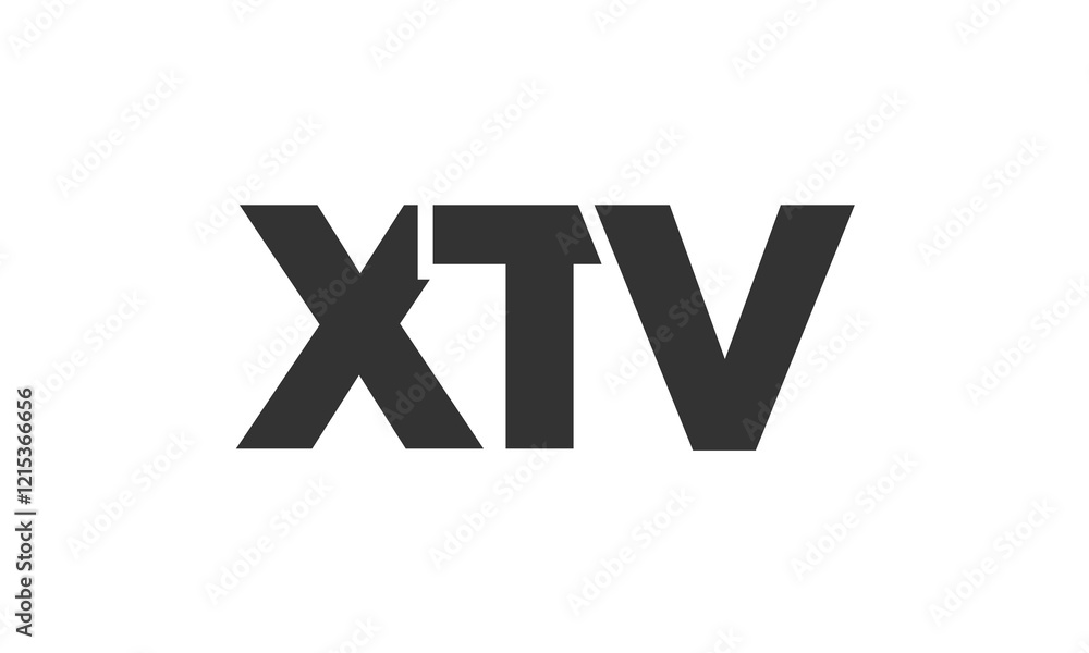 Poster xtv logo design template with strong and modern bold text. initial based vector logotype featuring s
