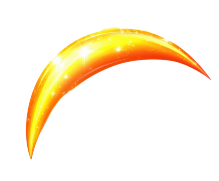 A blazing arc of fire with sharp, dynamic flickers. PNG transparent.
