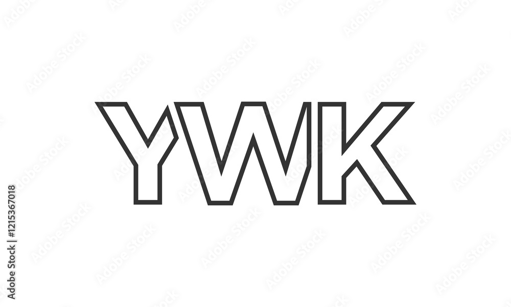 Poster ywk logo design template with strong and modern bold text. initial based vector logotype featuring s