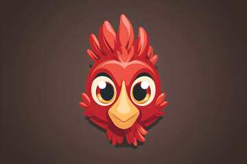 Flat colorful logo of a cute turkey in cartoon style
