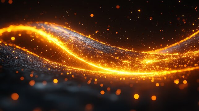 A graphic illustration of floating orbs surrounded by glowing particle trails.