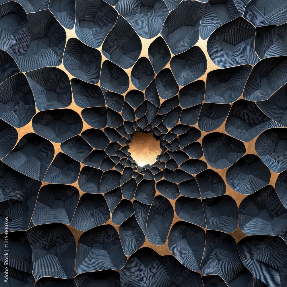 Poster intricate geometric fractal patterns digital art abstract design modern environment close-up view hi