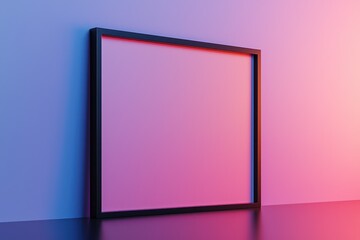 Soft gradient backdrop for a dynamically captured black frame in 3D.