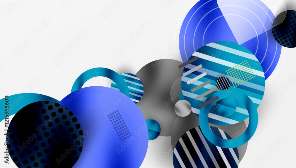 Poster abstract background - layered geometric shapes with smooth gradients and transparency
