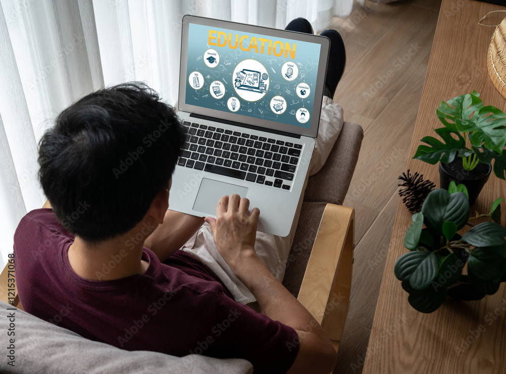 Poster e-learning website with sofware for student to study online on the internet network snugly